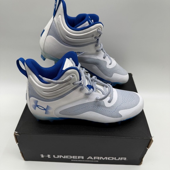 Under Armour Other - Under Armour UA Command MC Mid‎ White/Blue Football Cleats 3025639-102 9.5